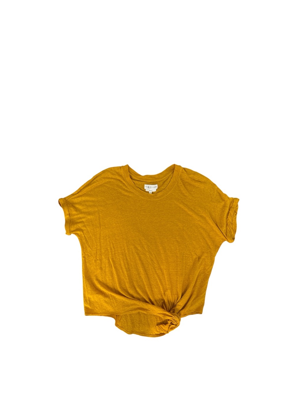 Lou & Grey Mustard Short-Sleeve Tee with Front Knot